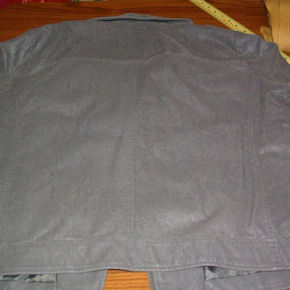 Loft Size 16 Gray Faux Nubuck Leather Moto Jacket (NWT) - Picture 13 of 14